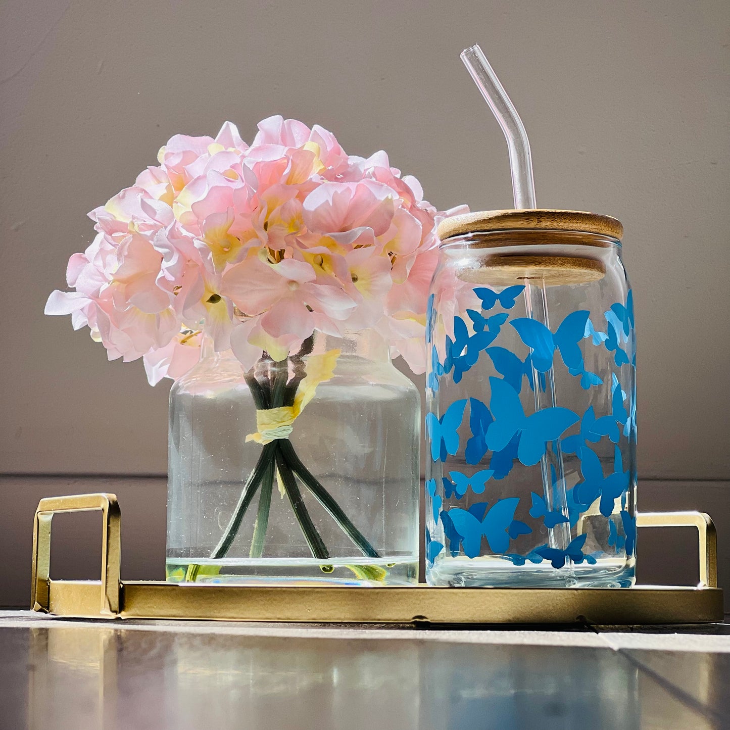 Can Glass- Butterfly(Blue)